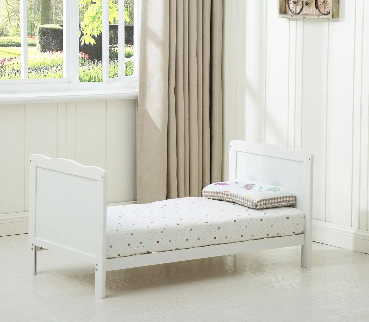 mcc direct Wooden Baby Cot Bed Orlando with Top Changer & Aloe Vera Water Repellent Mattress