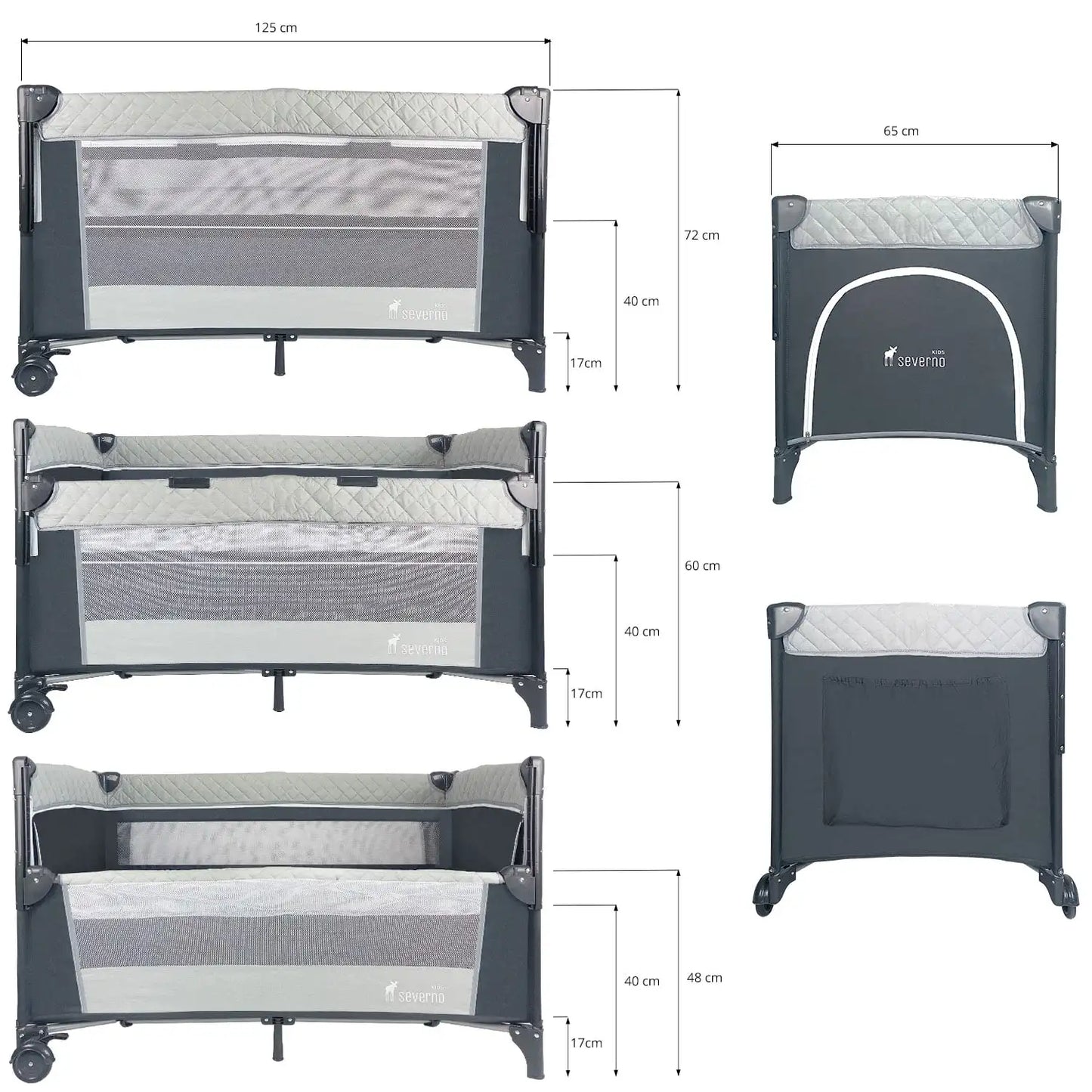 Overnight Travel Cot Collapsible Delivery 3 Levels Bag Mosquito Coat Side Side Side Hanging Mattress