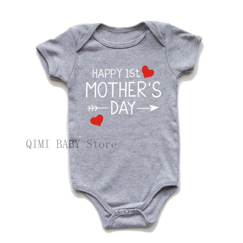 Funny Happy 1st Father's Day Newborn Baby Bodysuits Cotton Summer Baby Boys Girls Rompers Father's Day Gift Baby Onesie Clothes