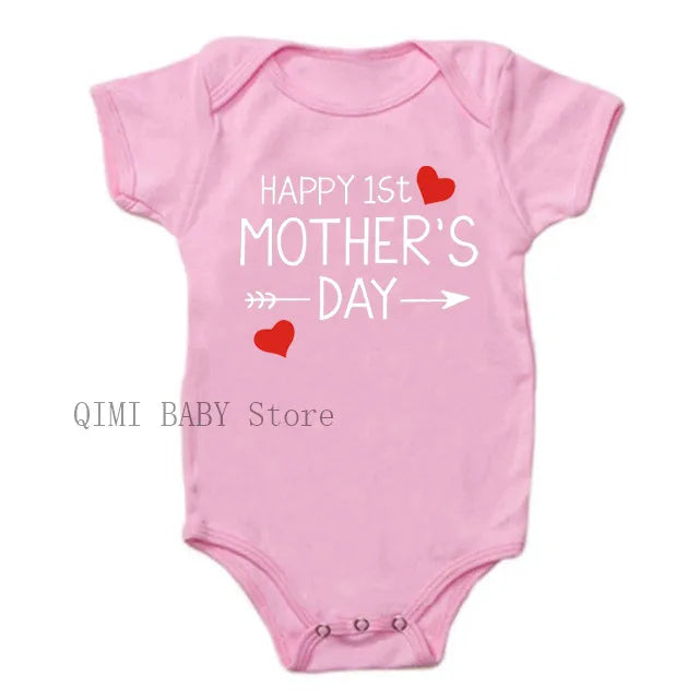 Funny Happy 1st Father's Day Newborn Baby Bodysuits Cotton Summer Baby Boys Girls Rompers Father's Day Gift Baby Onesie Clothes