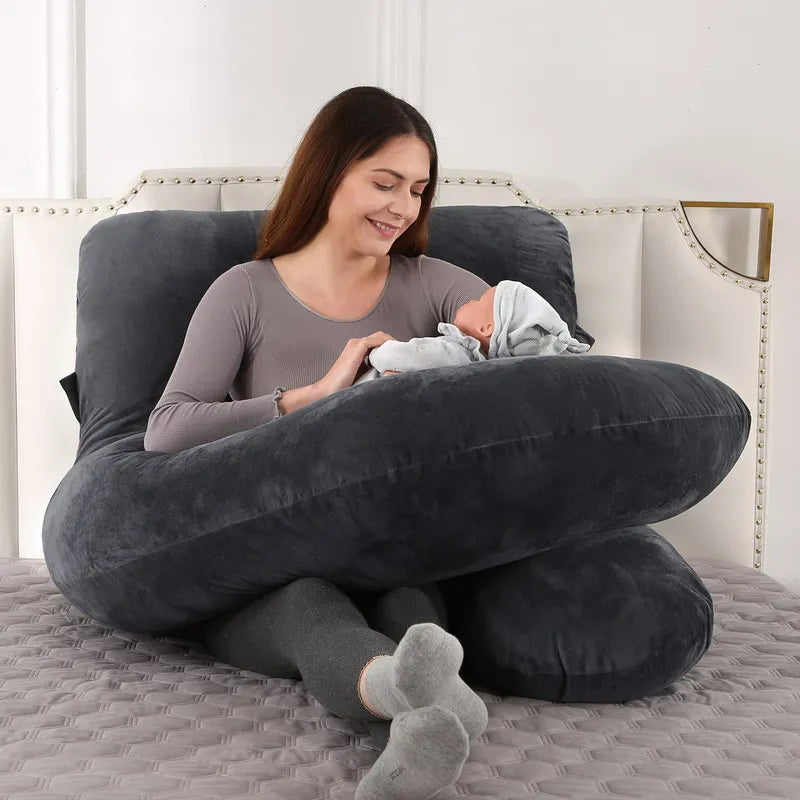 3kg 6.6lb J Pregnancy Pillow for Pregnant Women Sleep Nursing Maternity Full Body Support for Back Belly Hip Leg Removable Cover