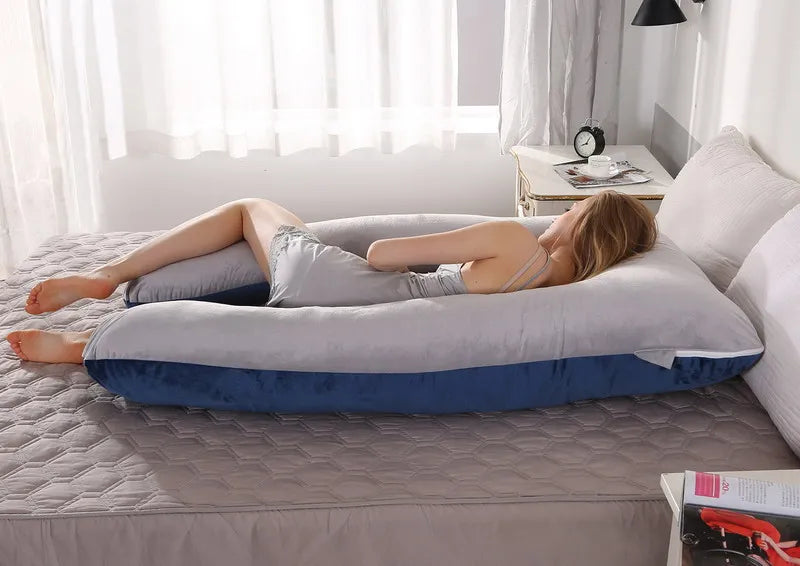 Coussin de grossesse 120 x 70 cm pour femmes enceintes, coussin moelleux pour la grossesse, la maternité, l'allaitement et le sommeil, livraison directe