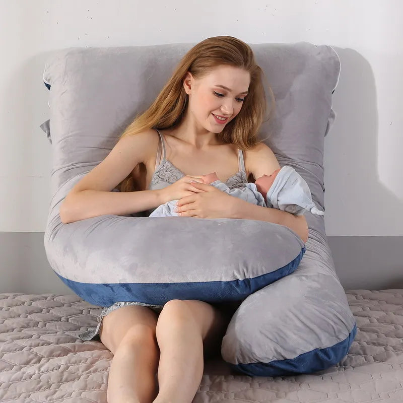 Coussin de grossesse 120 x 70 cm pour femmes enceintes, coussin moelleux pour la grossesse, la maternité, l'allaitement et le sommeil, livraison directe