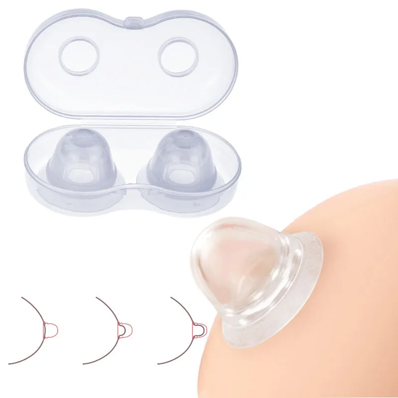 Lot de 2 protège-tétons en silicone Welnove, correcteurs plats et à ventouse