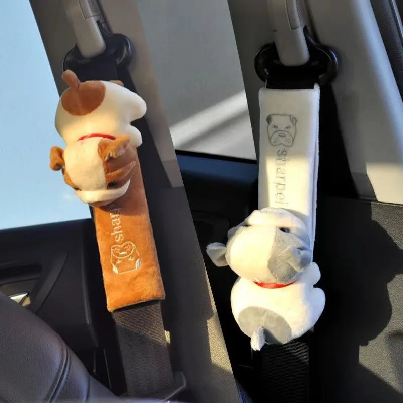 Cartoon Car Seat Belt Cover Universal Auto Seat Belt Shoulder Pad Cushion Protector Safety Protection Warm Flannel Interior Seat