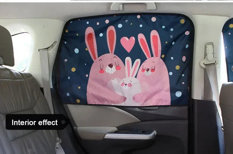 Cartoon Universal Side Window Sunshade UV Protection For Baby Children Car Magnetic Curtain In The Car Window Sunshade Cover