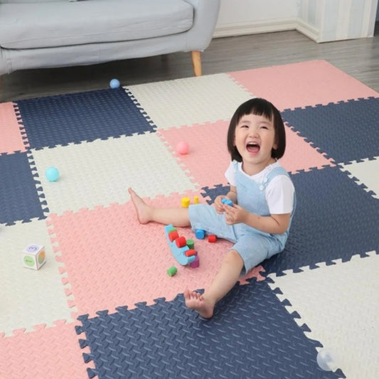 16-Piece Baby Activity Mat Leaf Pattern Anti-slip Shock-absorbing Interlocking Floor Tiles Suitable for Bedroom and Living Room