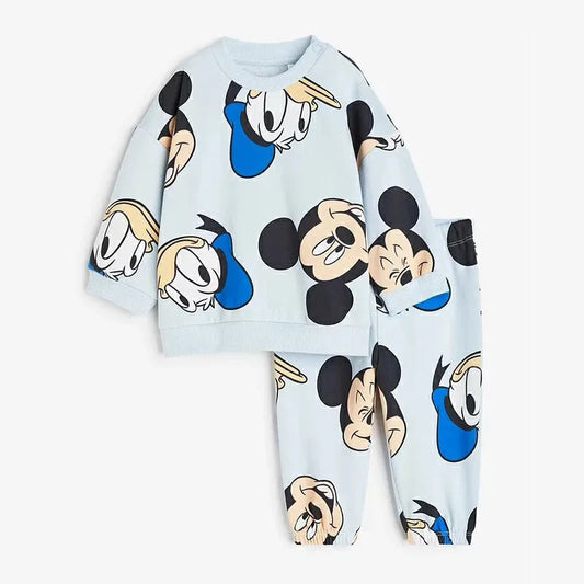 Ensemble 2 pièces pour bébé fille, haut à manches longues et pantalon, motif Minnie, tenue de printemps pour enfant