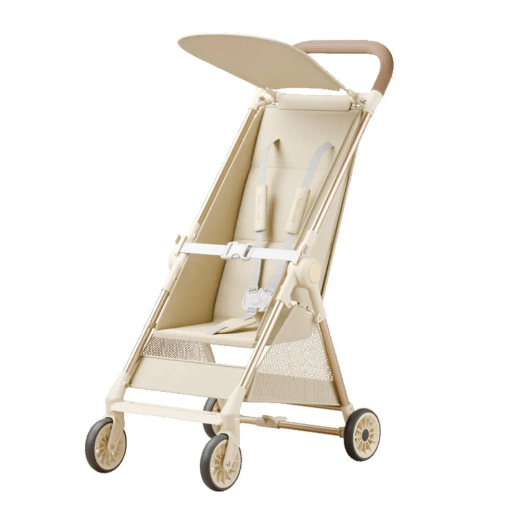 Compact Stroller Foldable Light Stroller Toddler Stroller - Aircraft Stroller - with Double Safety Lock Strap - with Awning