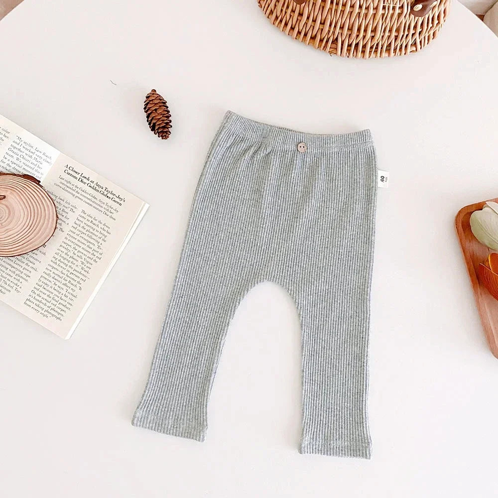 Leggings simples et solides pour bébé, pantalons skinny à rayures pour filles, pantalons slim en coton élastique pour nouveau-né, pantalons extensibles pour garçons