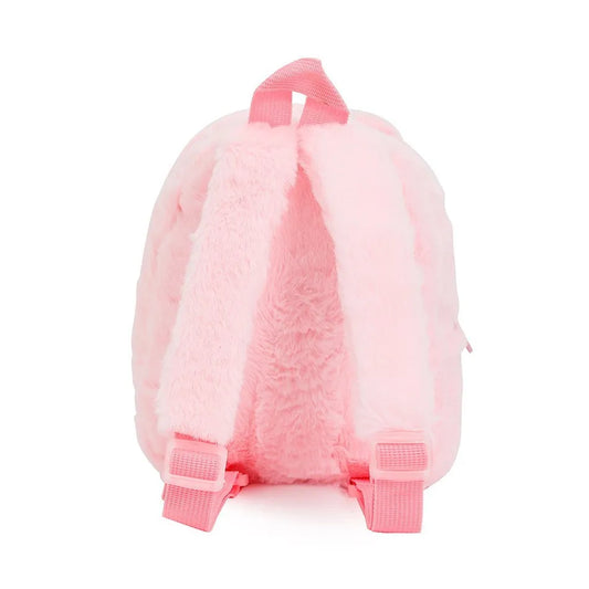 Girls and Boys Kindergarten Shoulders Bags Children's Cartoon Unicorn Plush Big Eyed Backpack Children's Colorful Plush Backpack