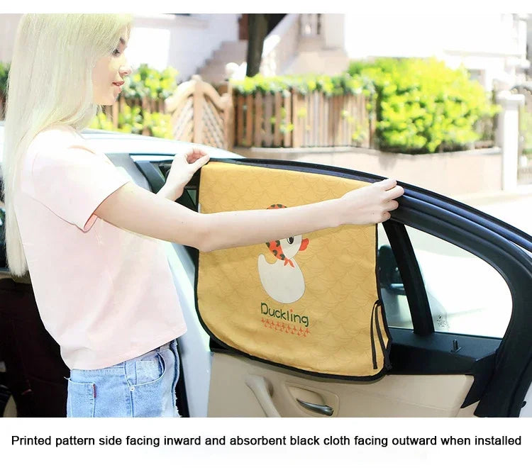 Cartoon Universal Side Window Sunshade UV Protection For Baby Children Car Magnetic Curtain In The Car Window Sunshade Cover