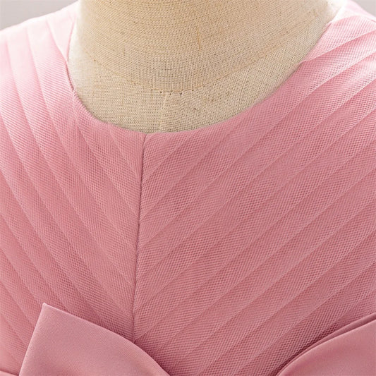 Robe de soirée à paillettes pour petite fille, tenue de bal de fin d'année, de mariage, de Noël, de 1er anniversaire, avec nœud, tenue de princesse en dentelle pour demoiselle d'honneur