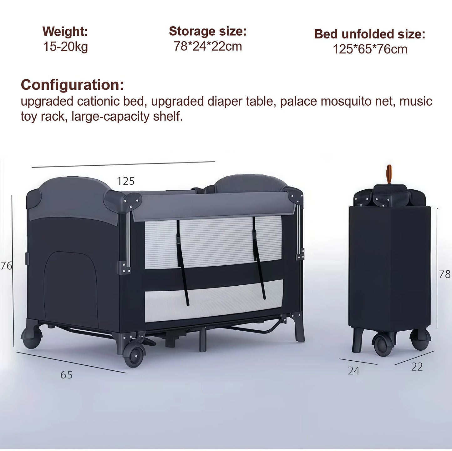 Baby Bed Baby Crib Bed for Newborn baby Cradle for Baby Game Baby Cot Baby nest Multifunctional Kids Infant Toddler Children