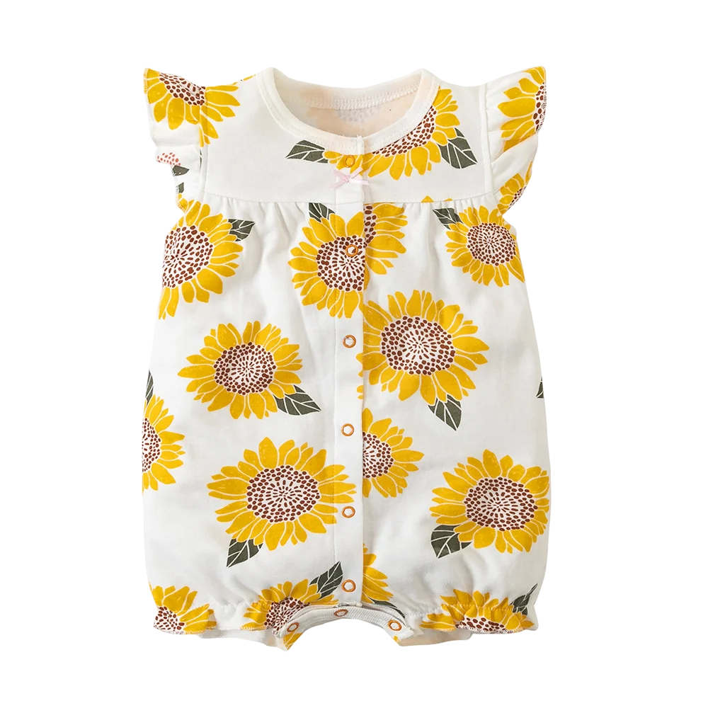 Body d'été pour nouveau-né, barboteuse pour garçons et filles, vêtements 100 % coton pur, body doux à manches courtes pour tout-petits