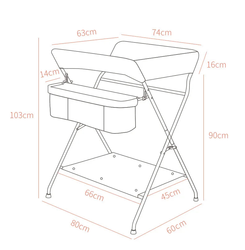 Multi-functional Baby Care Table, Newborn Baby Touch Table, Baby Diaper Changing Portable, Foldable Washable Bath Stand