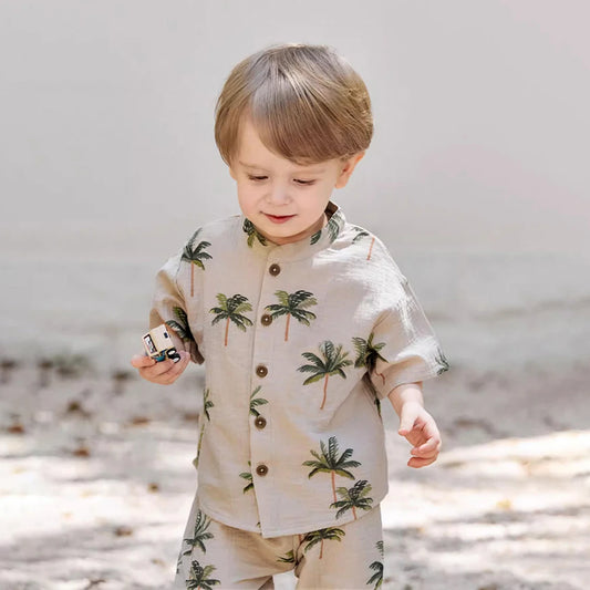 Ensemble de vêtements d'été pour bébé garçon, 2 pièces, t-shirts et shorts à manches courtes, pour bébé fille