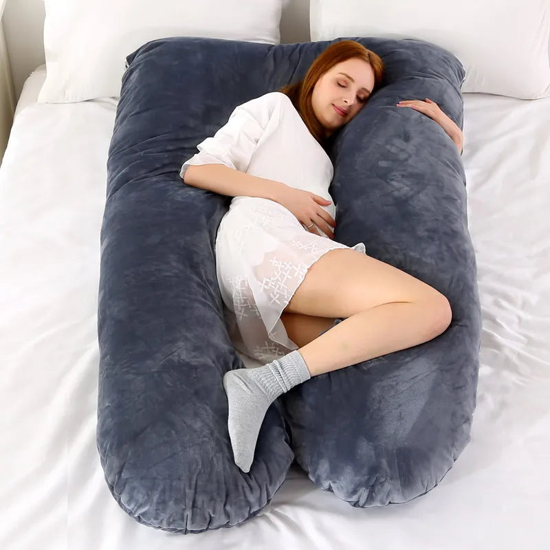 Coussin de grossesse 120 x 70 cm pour femmes enceintes, coussin moelleux pour la grossesse, la maternité, l'allaitement et le sommeil, livraison directe