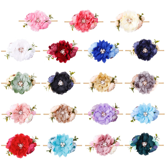 Baby Princess Flower Headband Girl's Floral Head Band Girl Flower Fontanelle Hair Dressing Headbands with big flower for party