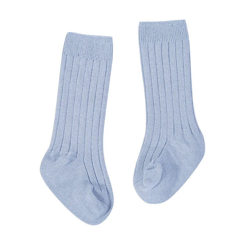 Chaussettes tendance en coton pour nouveau-né, couleur bonbon unie, longues, pour enfants, filles et garçons