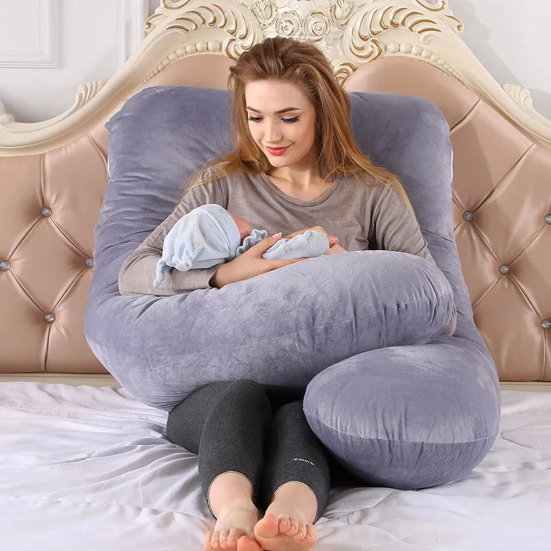 3kg 6.6lb J Pregnancy Pillow for Pregnant Women Sleep Nursing Maternity Full Body Support for Back Belly Hip Leg Removable Cover