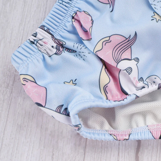 Elinfant 3 Size Flower Side Comfortable Baby Swim Diapers Fashion Print Reusable Washable Swimming Diaper Pool Pants
