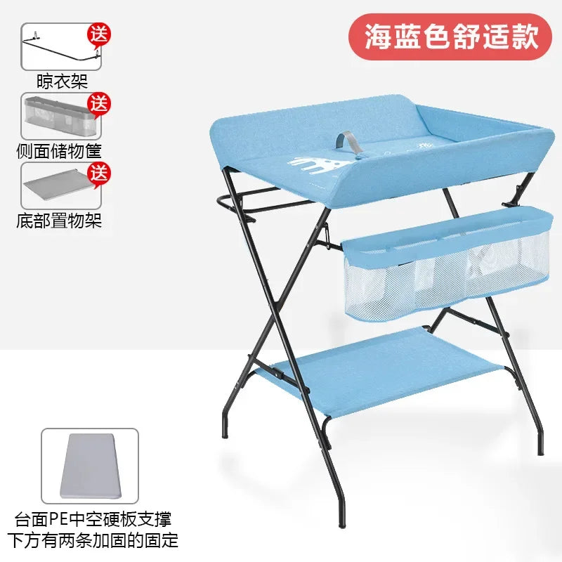 Multi-functional Baby Care Table, Newborn Baby Touch Table, Baby Diaper Changing Portable, Foldable Washable Bath Stand