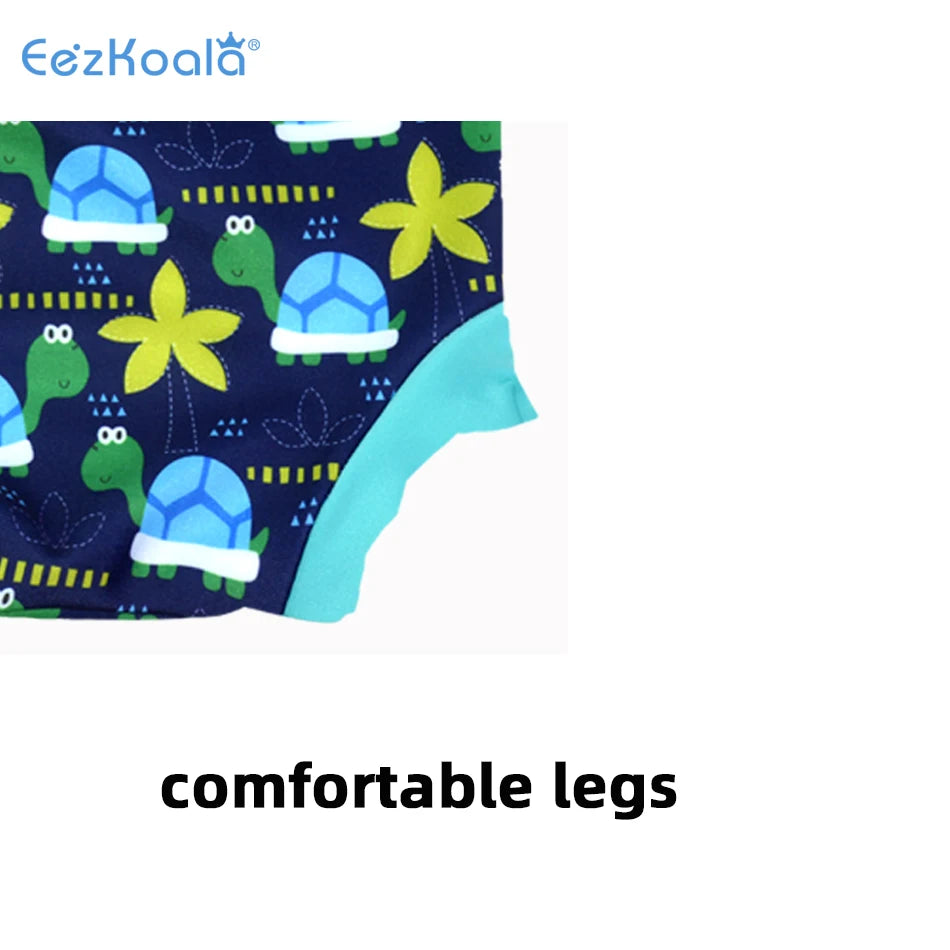 Eezkoala Newborn Baby Leakproof Swimming Diaper Baby Swimwear Boys Girls Printed Cloth Diapers High Waist Swimming Nappies
