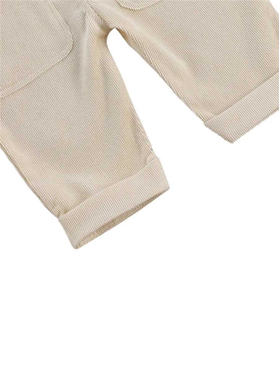 Combinaison pantalon à bretelles unisexe pour bébé de 0 à 24 mois avec boutons, couleur unie, pour tout-petits garçons et filles