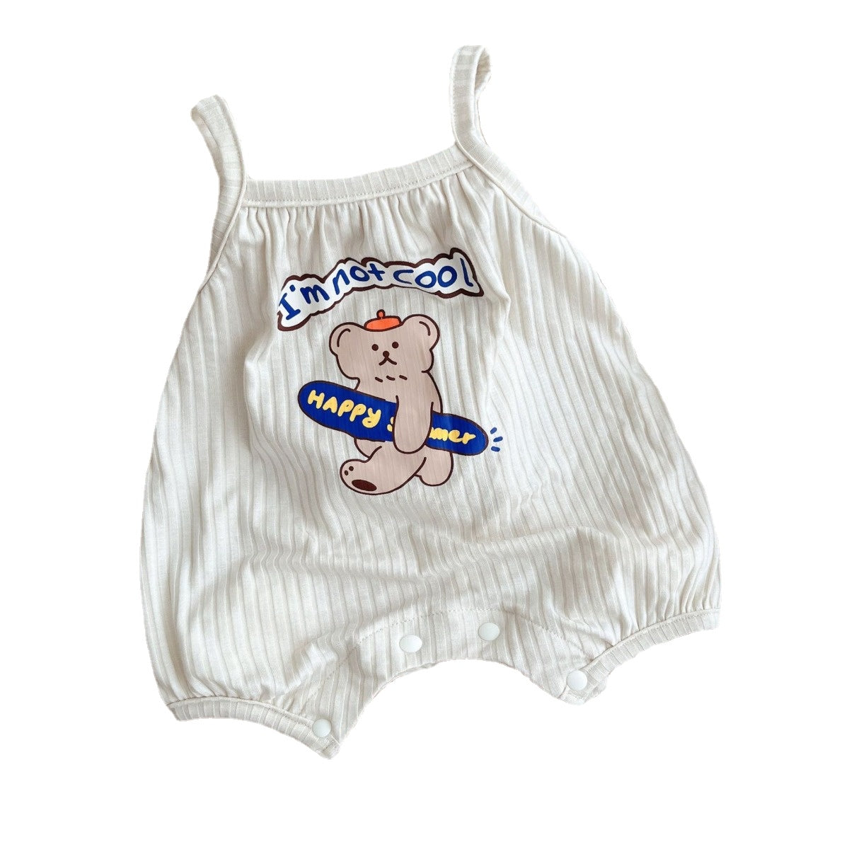Combinaison mignonne à motif ours pour bébés et tout-petits - 90 % coton, fine et respirante, idéale pour l'été