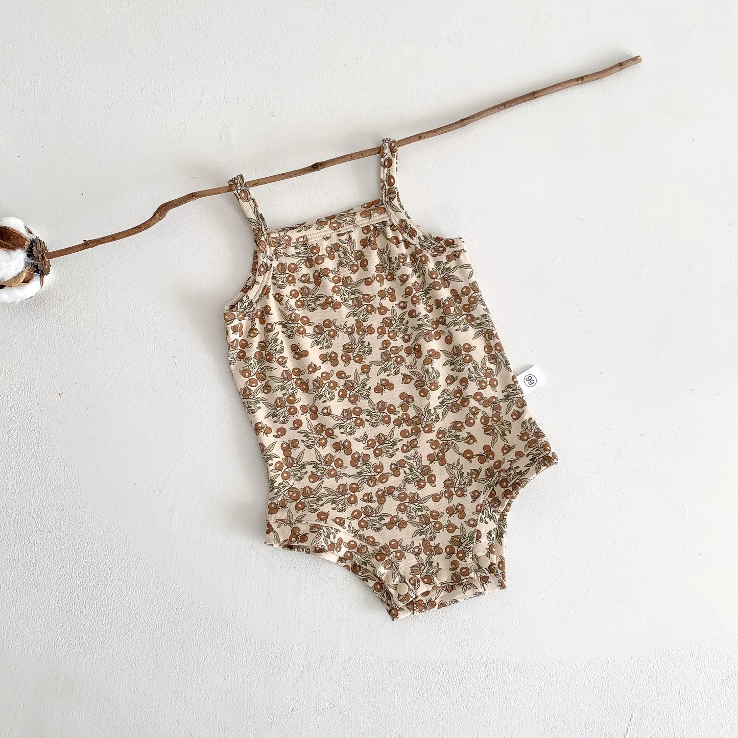 1688 Ins Style Été Bébé Coton Barboteuse Filles Sans Manches Motif Fruits Bonne Élasticité 0-2 Ans Combinaison Vente Chaude