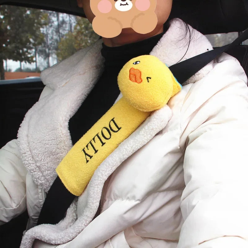 Cartoon Car Seat Belt Cover Universal Auto Seat Belt Shoulder Pad Cushion Protector Safety Protection Warm Flannel Interior Seat