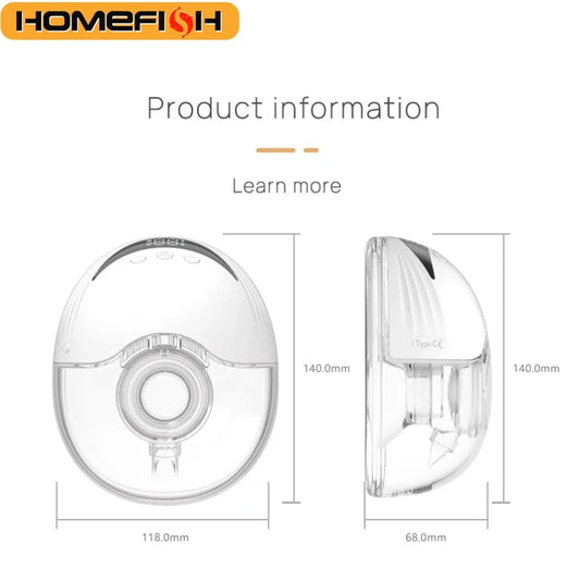 Tire-lait électrique portable mains libres sans BPA avec écran LED 4 modes et 12 niveaux