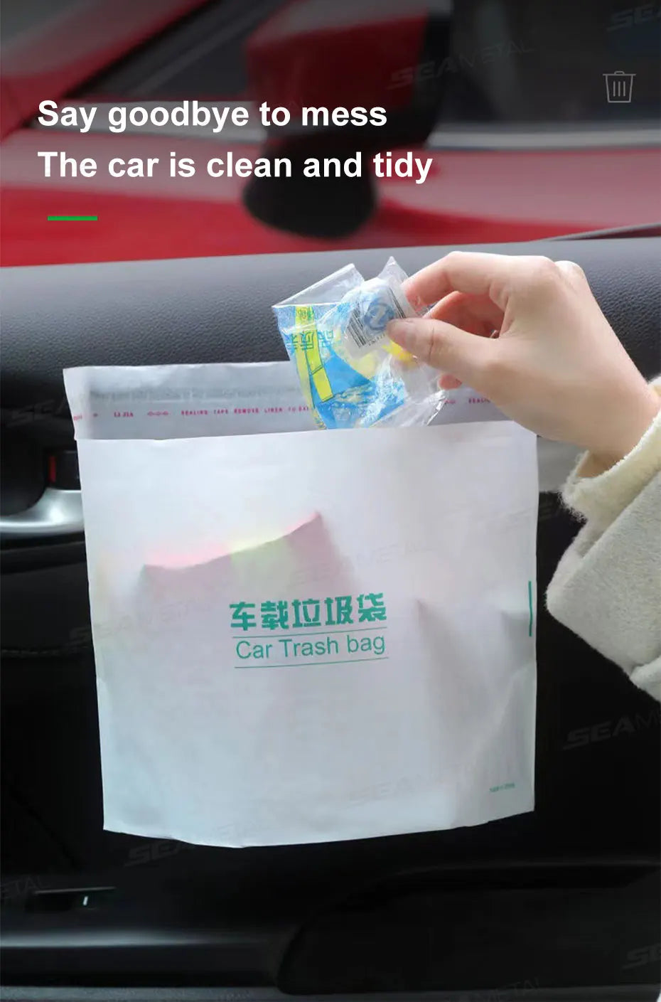 Baby Diaper Storage Bag Interior Car Seat Back Diaper Waste Organizer Kids Tissue Rubblish Storage Bag Protable Auto Waste Bags