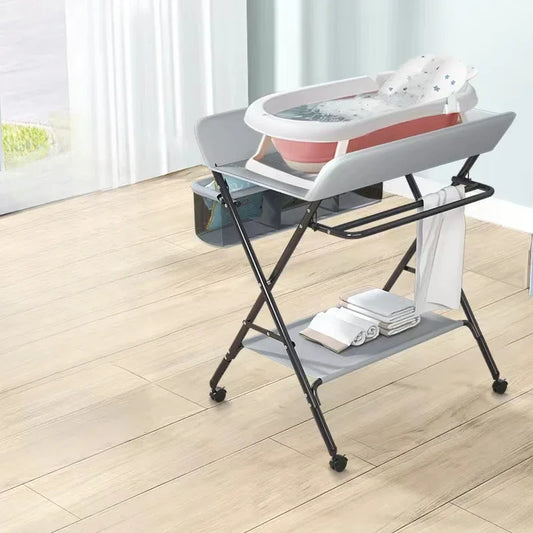 Multi-functional Baby Care Table, Newborn Baby Touch Table, Baby Diaper Changing Portable, Foldable Washable Bath Stand