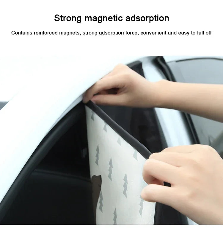 Cartoon Universal Side Window Sunshade UV Protection For Baby Children Car Magnetic Curtain In The Car Window Sunshade Cover