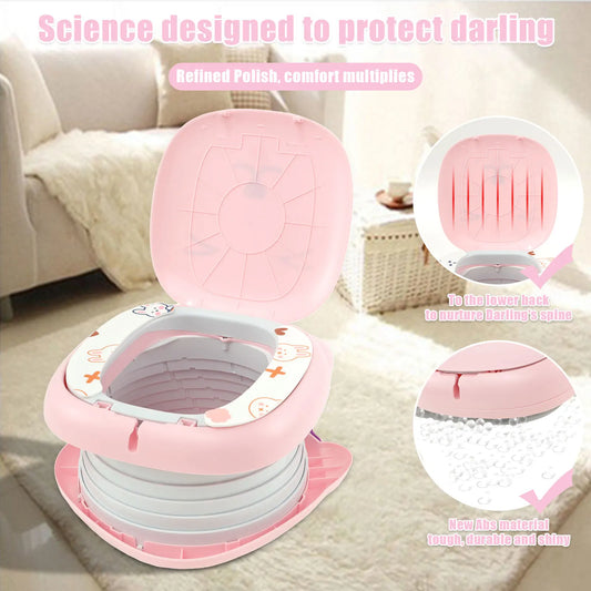 Travel Potty for Kids Toddler ABS Plastic Portable Potty with Stable Anti-slip Bottom Sturdy Curve Design Foldable Potty with
