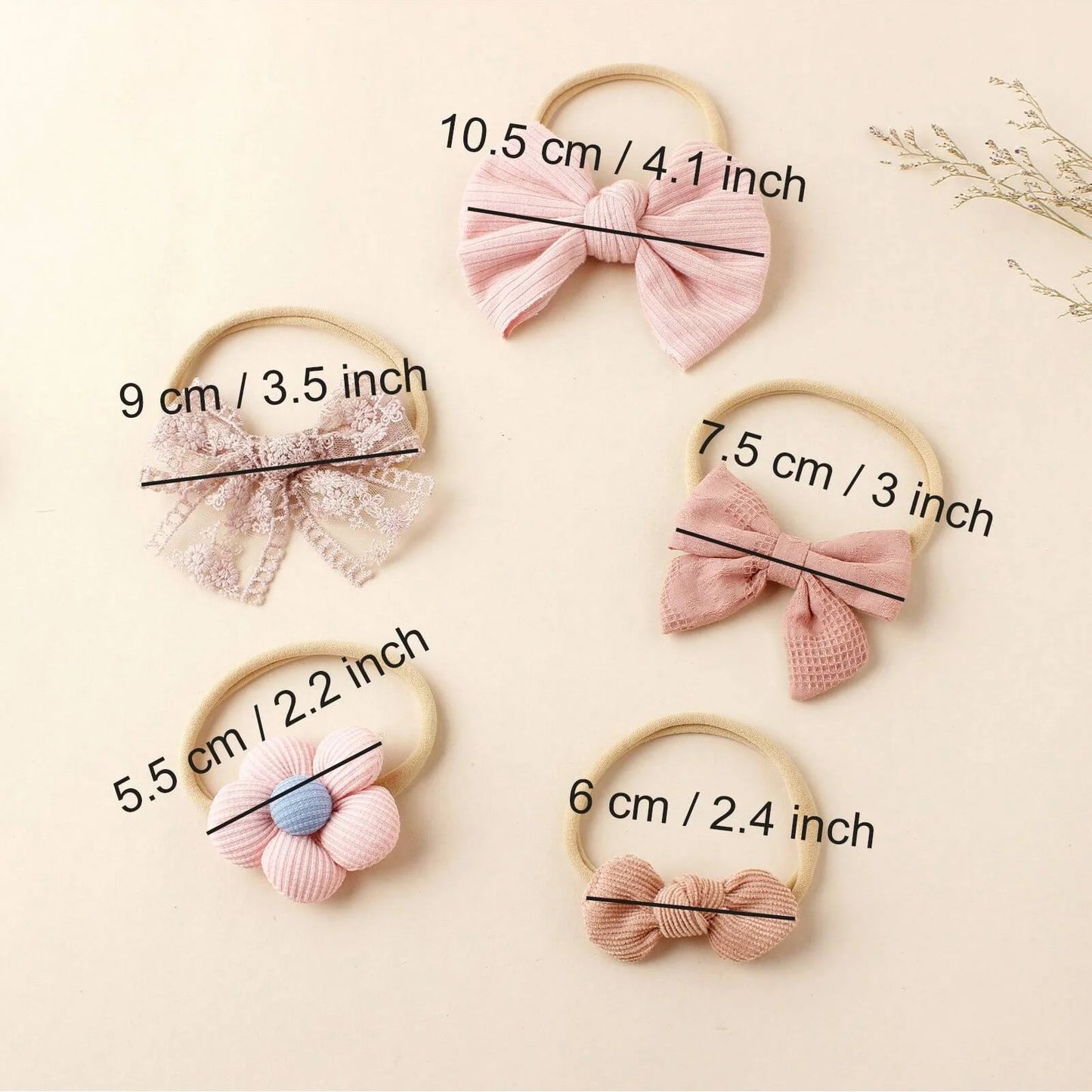 5 pcs different flower shaped baby headbands sweet and lovely floral hair accessory children's high elasticity headband