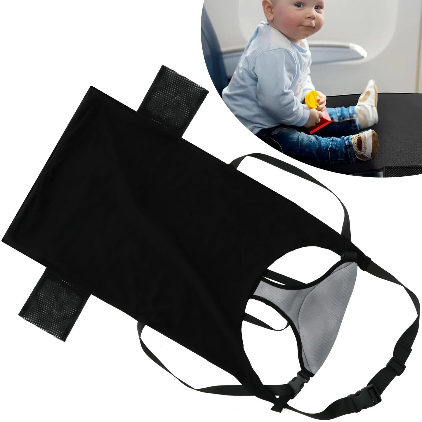 Toddler Airplane Seat Extender Flight Travel Bed to Save Mom's Lap Portable Toddlers Plane Foot Rest for Flying Fit Economy Seat