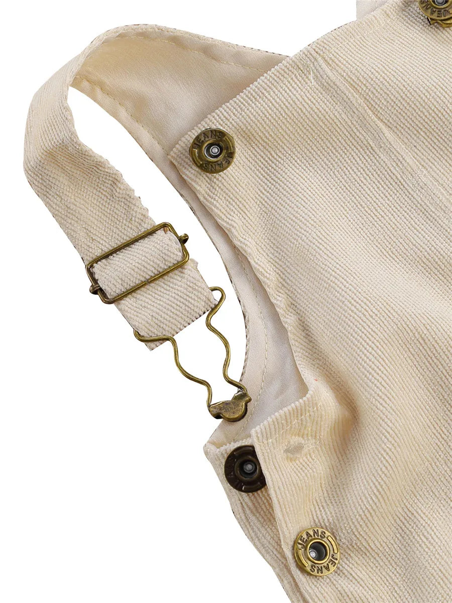 Combinaison pantalon à bretelles unisexe pour bébé de 0 à 24 mois avec boutons, couleur unie, pour tout-petits garçons et filles