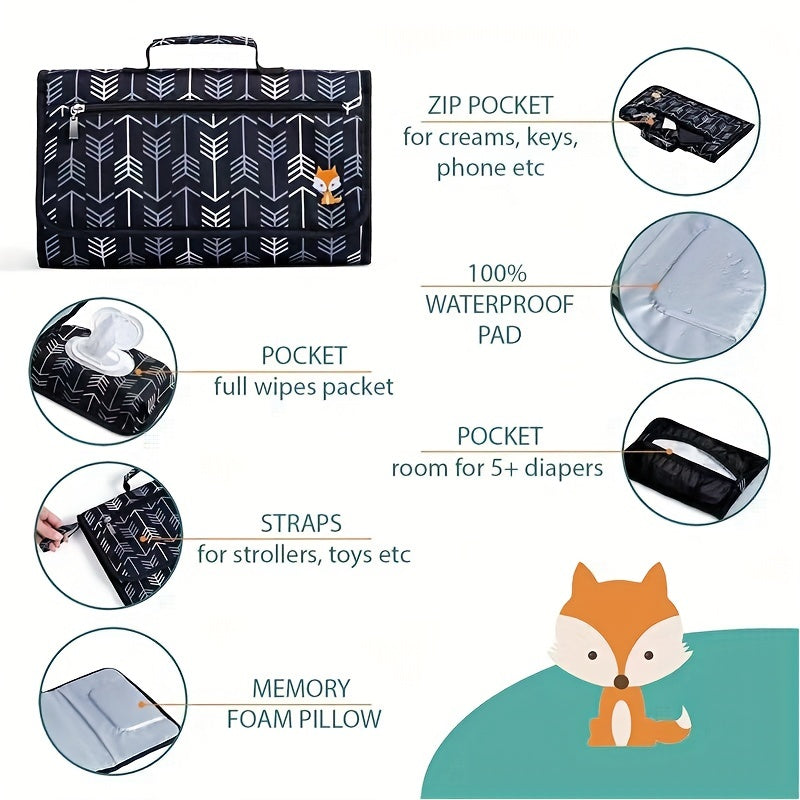 Baby Outdoor Foldable Changing Pad, Baby Travel Portable Diaper Pad, Newborn Mother And Baby Bag, Baby Diaper Changing Pad