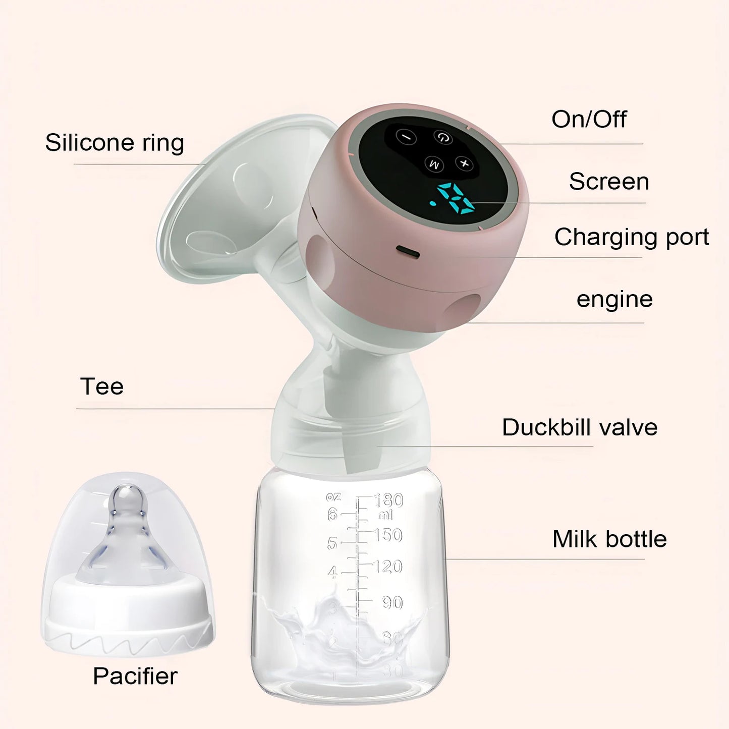 Nouveau tire-lait électrique portable rechargeable par USB, extracteur de lait portable, trayeur automatique, confort d'allaitement, sans BPA