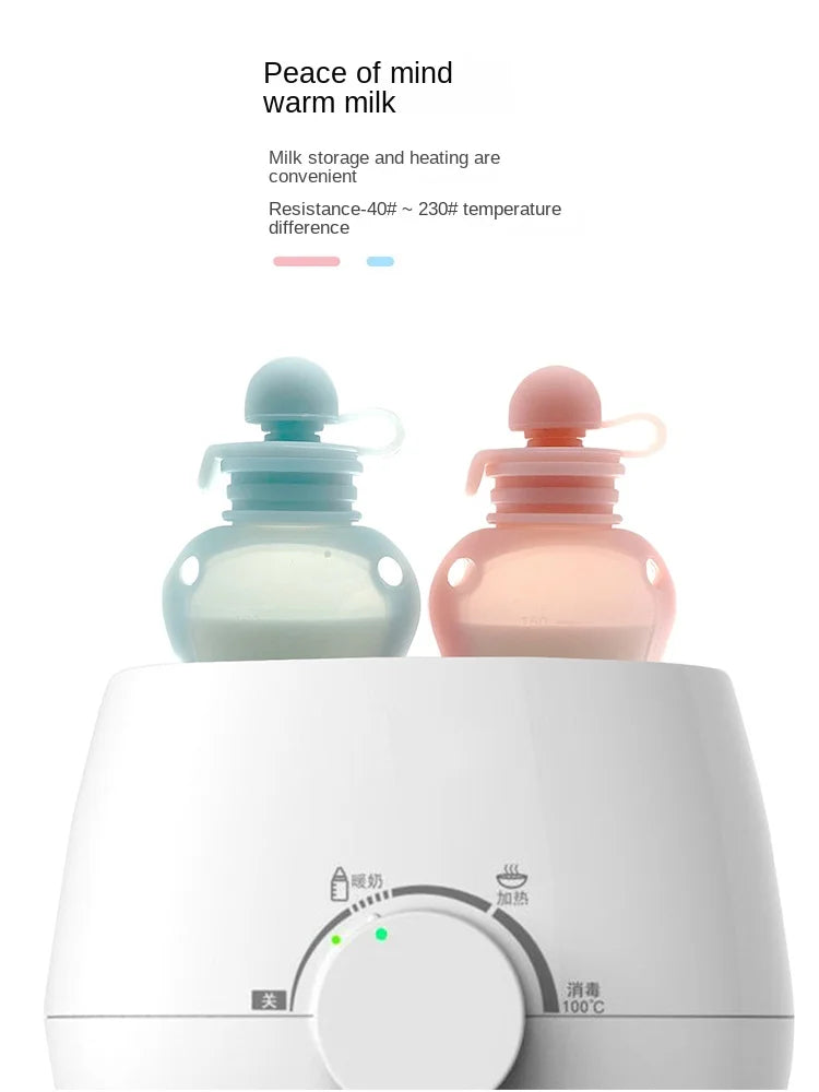 Sac de conservation du lait maternel réutilisable en silicone, anti-fuite, sucable, sans BPA, pour l'alimentation de bébé, le stockage des aliments et l'allaitement.