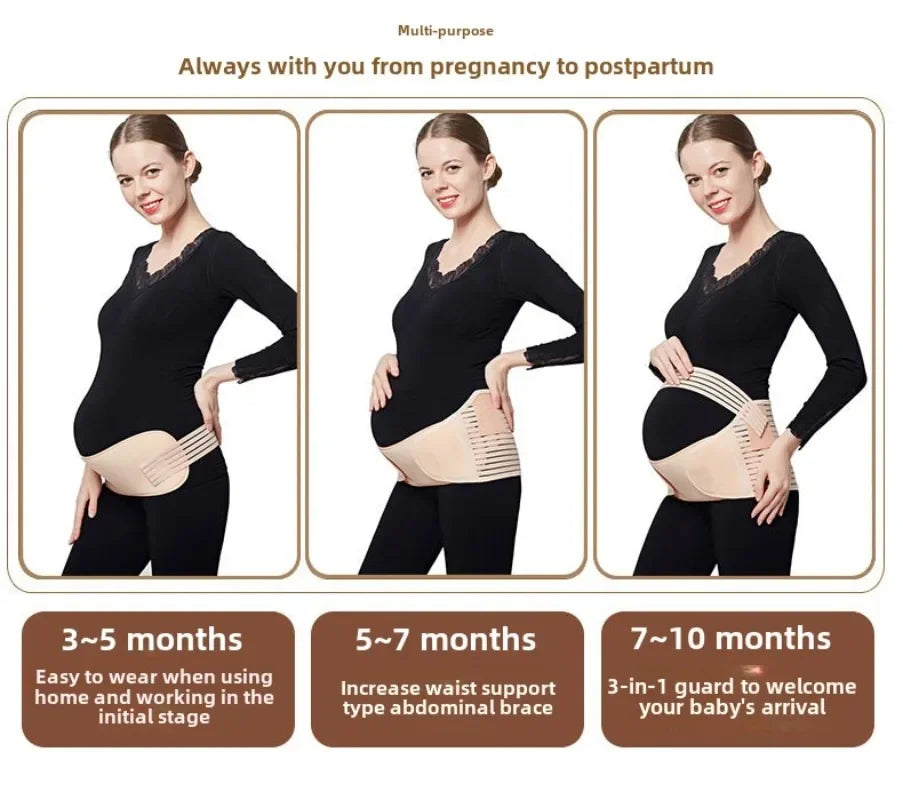 Ceinture de maternité 3 en 1, bande de soutien pour la grossesse avec bande ventrale pour soulager la douleur et la récupération post-partum, ceinture réglable