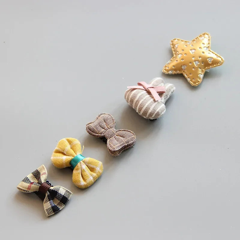 5Pcs/Set Baby Hair Clips Cute Girl Bows Crown Hair Clips Kids Child Baby Hairpins Barrettes Haarspeldjes Baby Hair Accessories