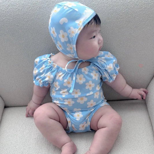 Maillot de bain pour bébé, modèle 6314, combinaison d'été coréenne pour nourrissons, vêtements de natation avec chapeau, style escalade en bord de mer, 2025