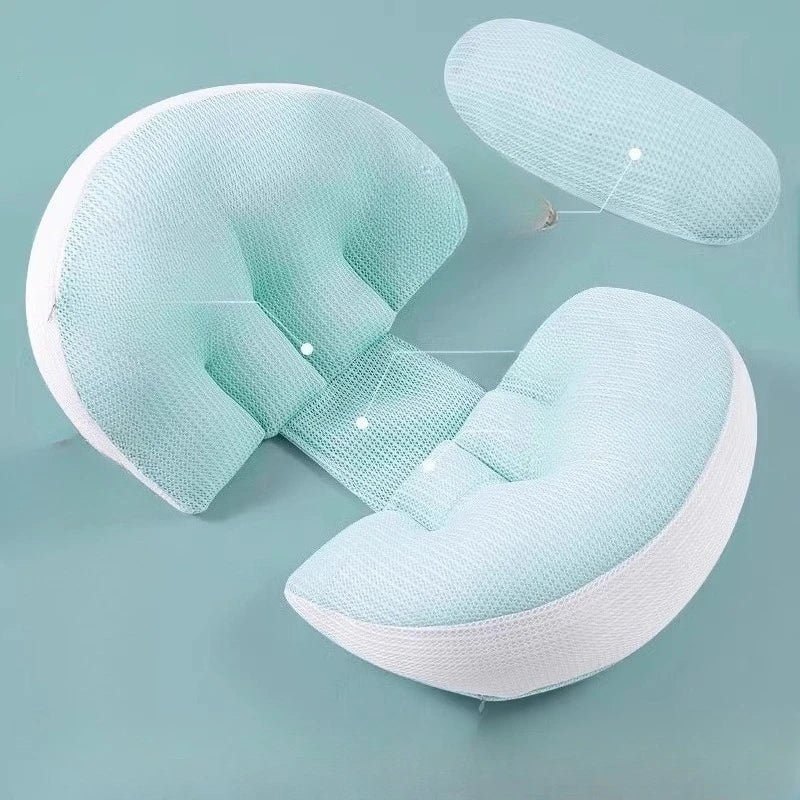 Oreiller de grossesse ergonomique pour dormeurs latéraux Coussin de soutien de grossesse Protection de la taille Soulage la pression abdominale et dorsale