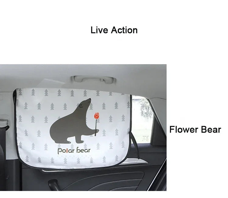 Cartoon Universal Side Window Sunshade UV Protection For Baby Children Car Magnetic Curtain In The Car Window Sunshade Cover
