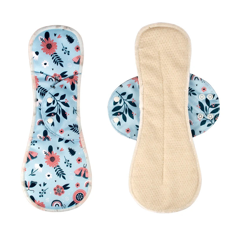 Lot de 2 serviettes hygiéniques lavables en coton pour femme, réutilisables, pour flux abondant, pour la nuit et la journée