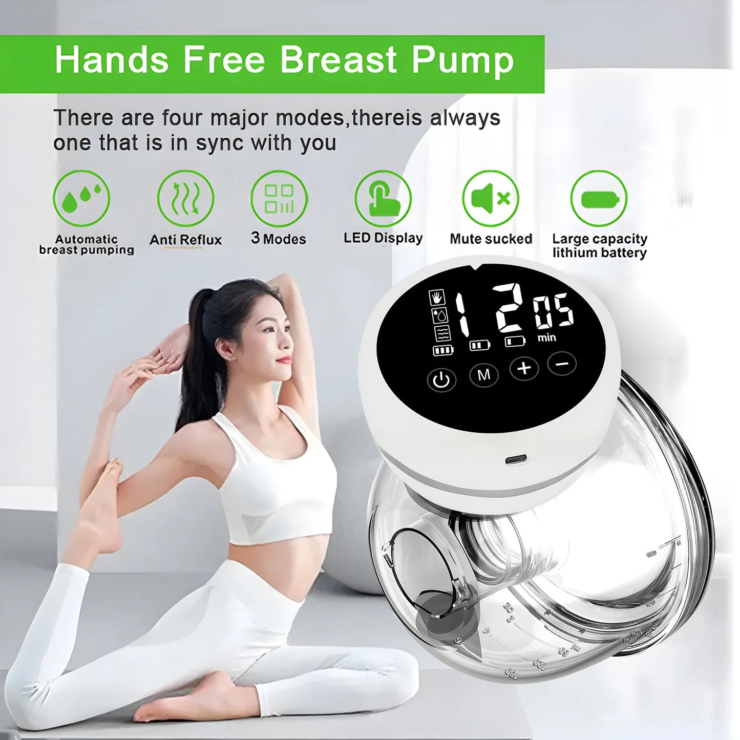 Tire-lait électrique portable, 3 modes, chargeur USB intelligent, collecteur de lait, tire-lait maternel portable